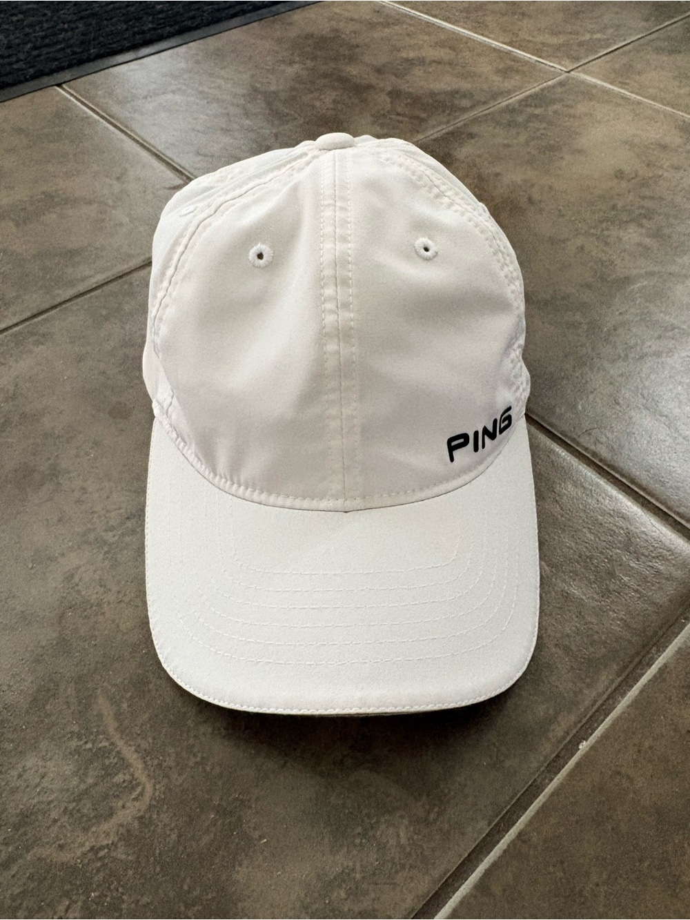 PING White Baseball Cap with Subtle Logo